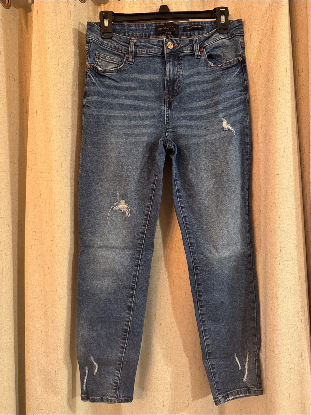 Kendall & Kylie Medium Blue Skinny Distressed Jeans